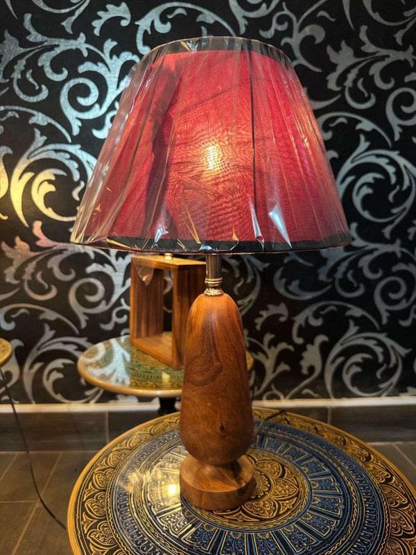 Wooden Night Lamps Pair