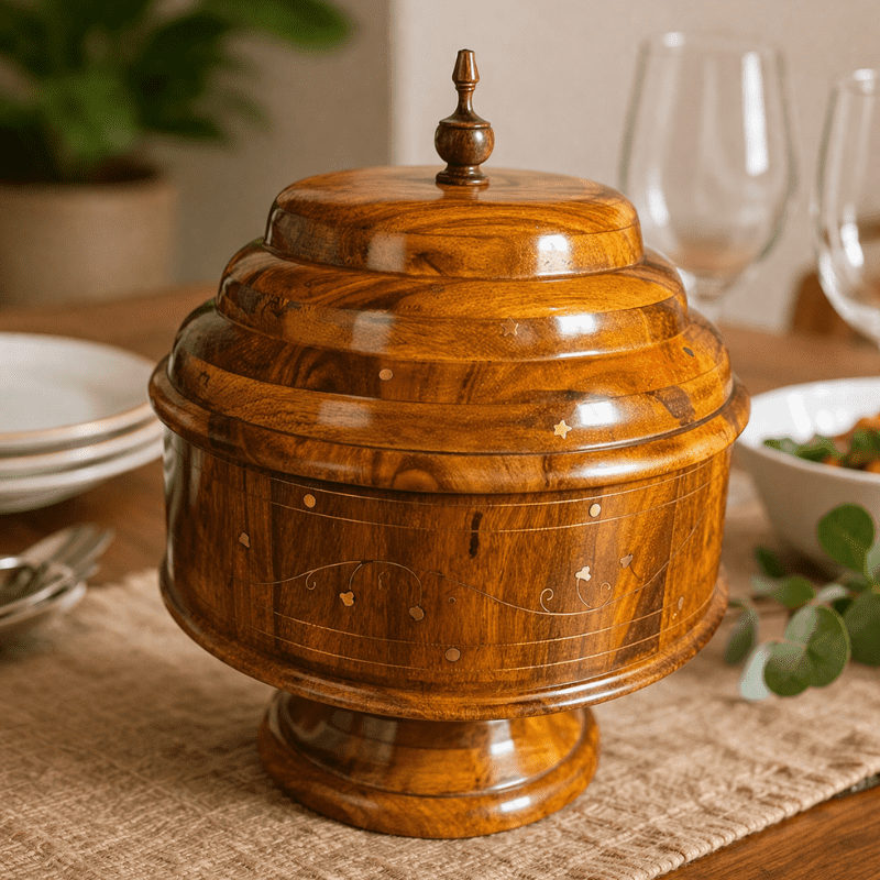 Handcrafted Wooden Buffet Storage Container