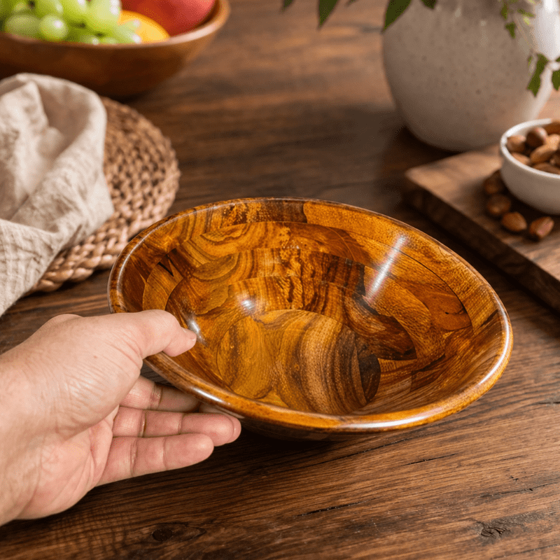 Handcrafted Wooden Serving Bowl for Salad