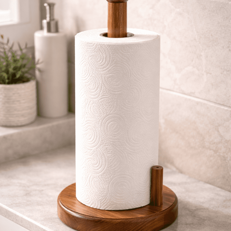Handcrafted Wooden Tissue Roll Holder