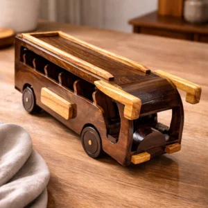 Handcrafted Wooden Toy Bus for Kids