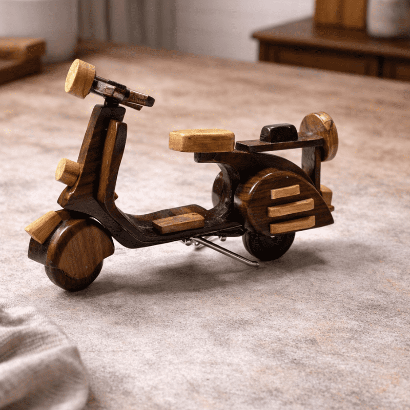 Handcrafted Wooden Toy Motorbike for Kids