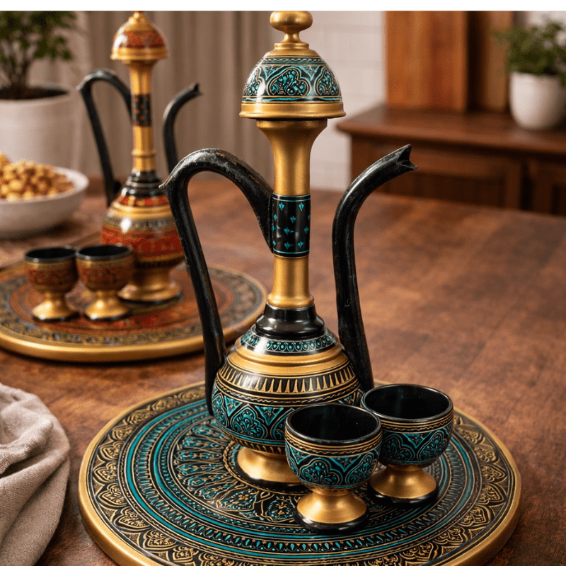 Luxury Decorative Coffee Serveware Set Green