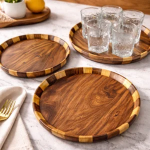 Wooden Dinner Plate Set