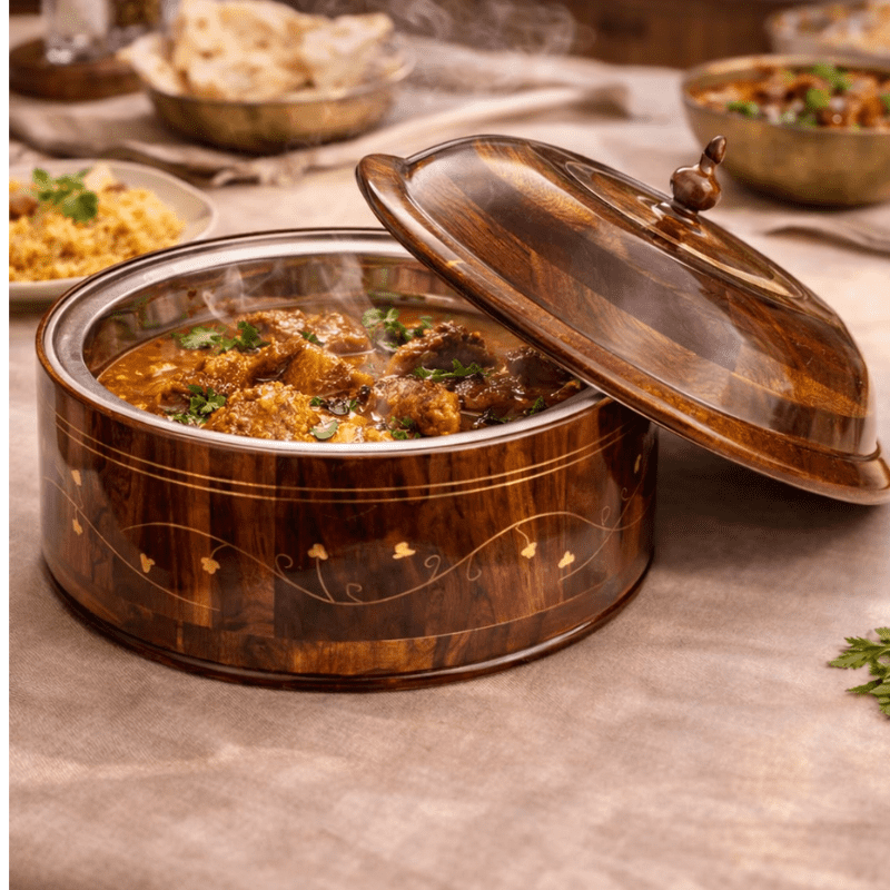 Wooden Food Warmer with Lid