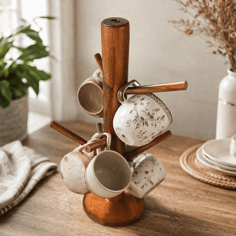 Wooden Mug Tree Stand