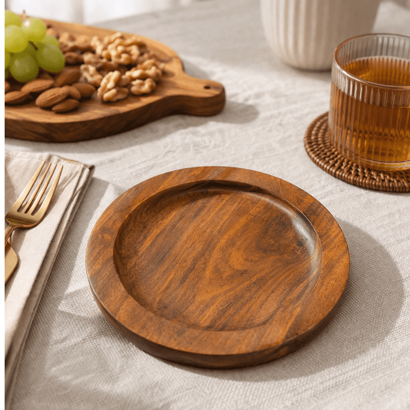 Wooden Snack & Dessert Plate