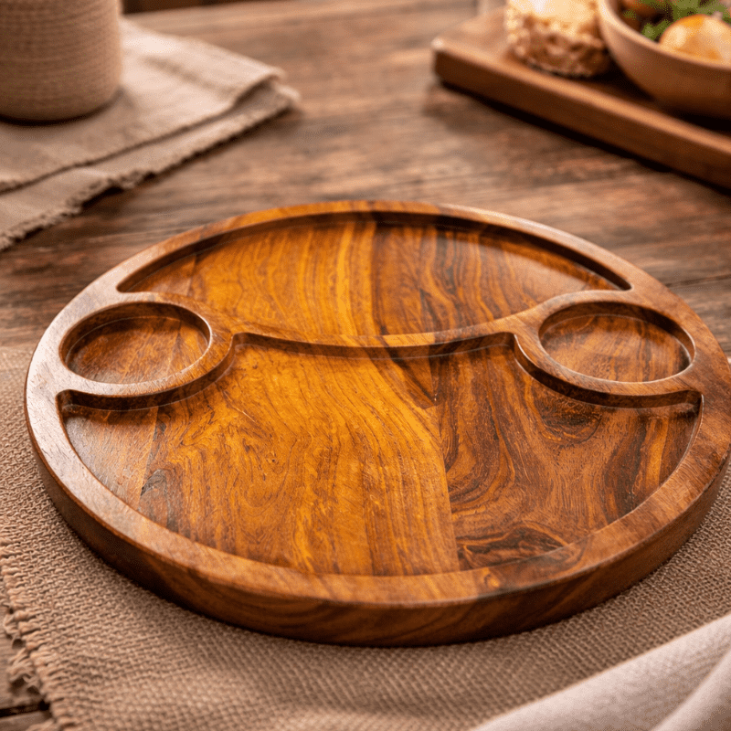 Wooden Snack Serving Tray